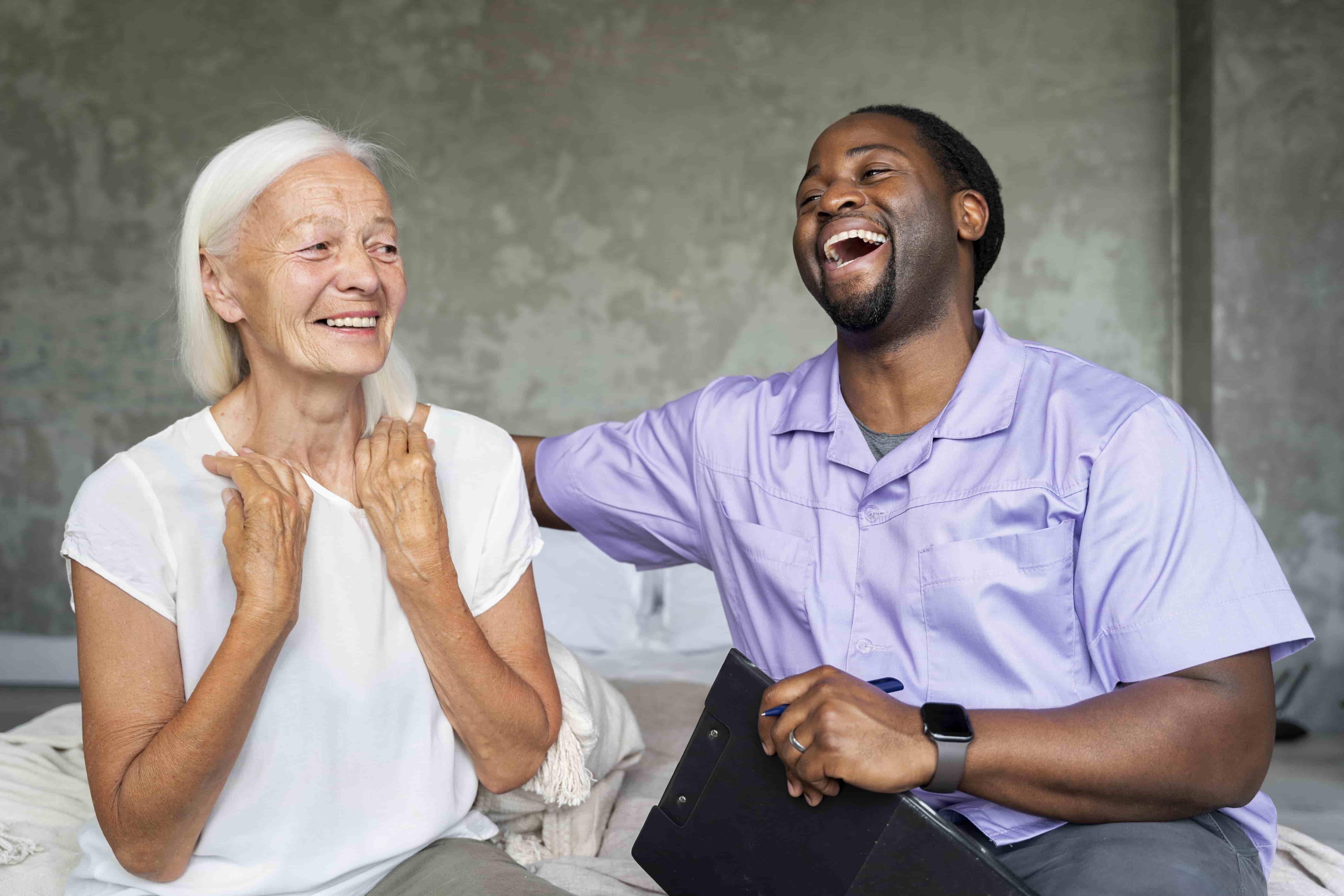 Caring team member delivering support in residential care facilities